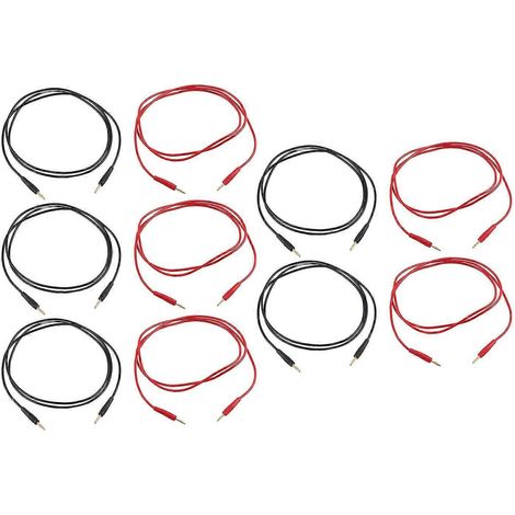 5er-Set Bananenstecker-Prüfleitungen, Prüfkabel, 2 mm Stecker auf Stecker, 30 V AC, 60 V DC, 10 A, Zubehörset