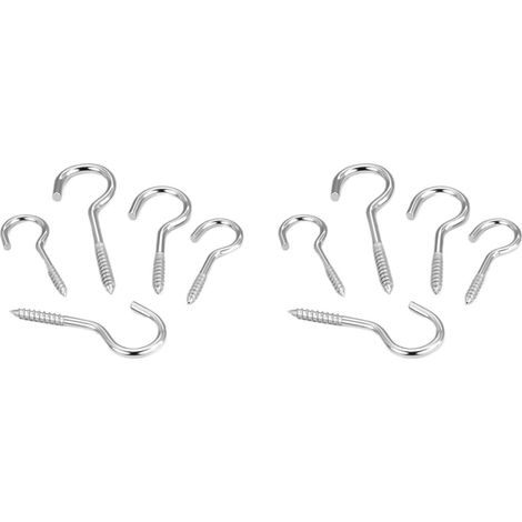 10 crochets à œillet, inox, pour suspension et mur/plafond (1/5)