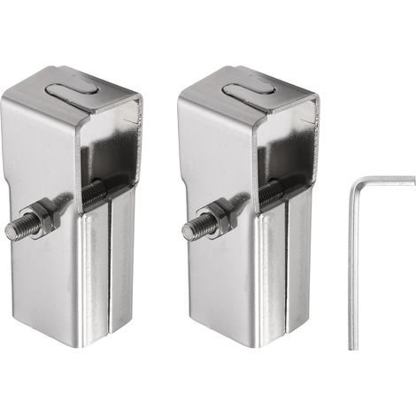2pcs 25mm Raccord de Tuyaux 2 Voie Forme Carré avec Clé Argenté (1/5)