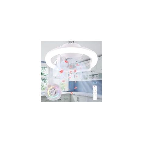 Ventilateurs Plafond avec Lumière,Ampoule ventilateur plafond e27,Lampe de Ventilateur E27,Ventilateur de plafond avec lumière et télécommande,Ventilateur Plafond Silencieux avec 50W LED Lampe [Classe (1/4)