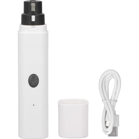 Coupe-griffes pour chien rechargeable blanc, meule à ongles pour animaux 2 vitesses, design anti-vibration, sécurité portable (1/5)