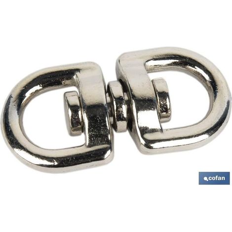 Tendeur pivotant 13x13 mm nickelé pour cordes et sangles sans nœuds (1/4)