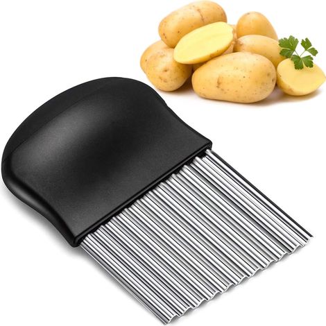 Coupe ondulée frites lame inox couteau ondulé légumes chips créatives pour maison jardin bureau quotidien (1/5)