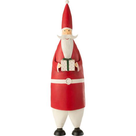 Statue Déco Père Noël "Cadeau" 61cm Rouge (1/2)