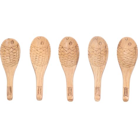 Cuillère à soupe décorative en forme de poisson, lot de 5 pièces, symbole d'abondance annuelle, couverts de table (1/5)
