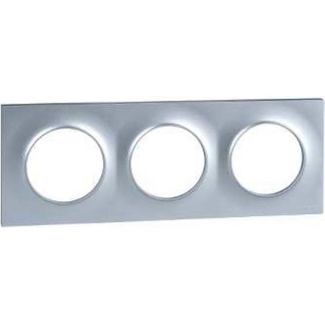 Plaque Ue de finition aluminium 3 postes Odace Styl