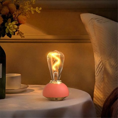 Lampe de table en verre, lampe de table tactile LED à intensité variable, blanche (1/5)