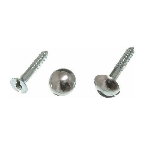 Vis de fixation chromées à tête bombée de 40 x 32 mm (1/2)