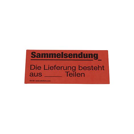 ratioform  Etichette segnaletiche  stampa Sammelsendung  conf
