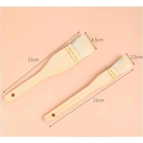 Spazzola da cucina – 2 pezzi – legno naturale – resistente al calore – setole naturali (1/5)