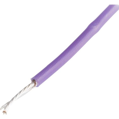 Câble pour environnement difficile RS PRO, 0,6 mm², 20 AWG, 200°C max, PTFE Violet, 100m ( Prix pour Bobine de 100 Mètres )