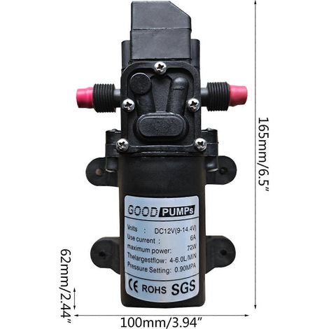 Pompe à membrane à pression d'eau 12 V 130 PSI 6 L/min pour bateau, marine et camping-car - C- (1/4)