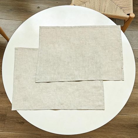 Lot de 2 serviettes de table en lin, lavables, douces, réutilisables, 44,5 x 29,5 cm, pour famille, mariages (1/5)