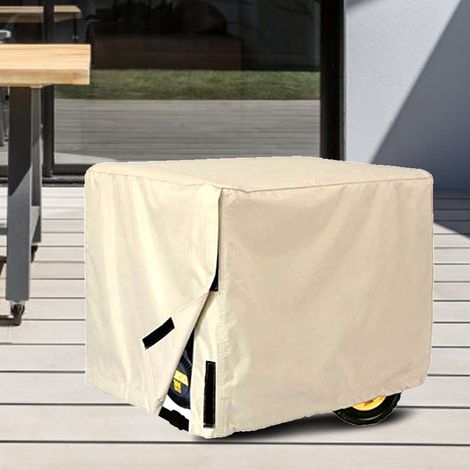 Housse de protection imperméable et anti-poussière pour générateur électrique de jardin ou de terrasse (beige) (1/5)