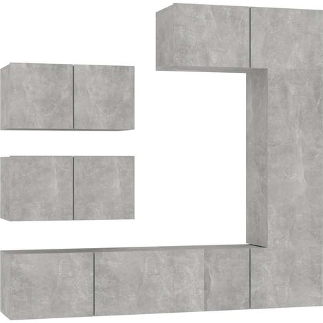 Maison Exclusive - 6-tlg. TV-Schrank-Set Betongrau Holzwerkstoff (1/5)