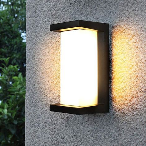 Apliques de pared modernos para exteriores, apliques LED de 30 W, lámparas de pared de 3 colores, luz para porche y patio en negro mate, impermeables con clasificación IP65 para pasillos, jardines y e (1/4)