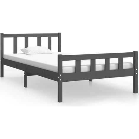 Maison Exclusive - Massivholzbett Grau 100x200 cm