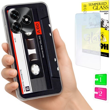 Custodia per Honor X5C Plus / X5C 4G con cover fotografica e vetro temperato 9H.