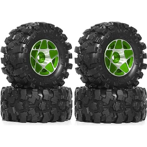 Metall-Beadlock-Rad-Reifen-Set für 1/18 1/24 RC Crawler-Cars, Grün