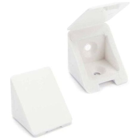 100 x Corner Brackets/Furniture Connectors/Shelf Brackets BT1 2 Holes Color: White Material: Plastic