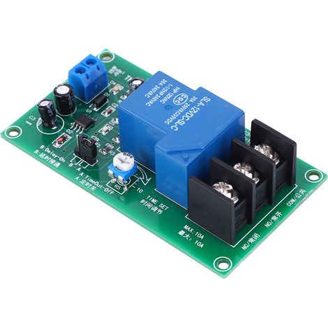 30A DC 12V Verzögerungsrelais-Modul, Verzögerungstimer-Platine, Zeitbereich 0,1-5 Sekunden (1/5)