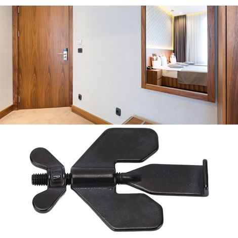 Tragbares Sicherheitstürschloss  Reiseschloss  Diebstahlsicherung  Einfache Montage  Material: Edelstahl 304  Ideal für Hotels und Apartments  Schwarz (1/5)