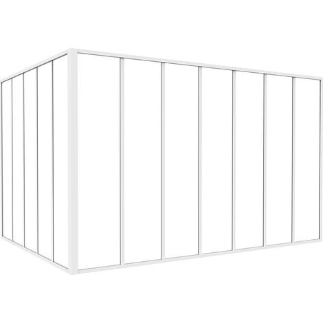 Verrière d'angle d'atelier en aluminium thermolaqué blanc 210 x 150 x 130 cm (L x l x H) – BAYVIEW