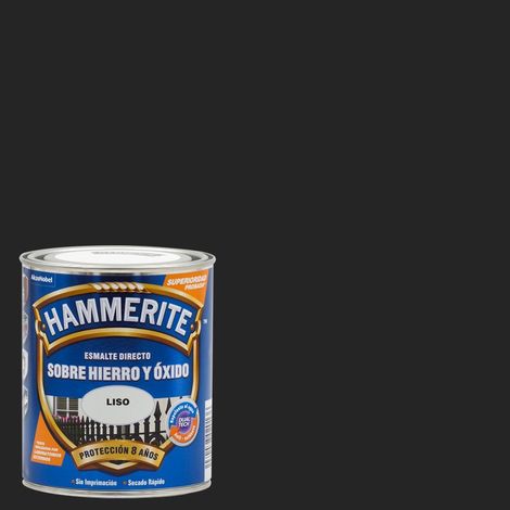 Hammerite Smooth Glossy Metallic Emaille Black 0,750L 5093791