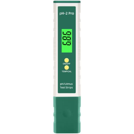 QORVA-pH-mètre numérique avec fonction de test au papier tournesol/température, testeur de pH multifonctionnel haute précision (0,01) pour piscines, testeur de qualité de l'eau avec fonction ATC (1/5)