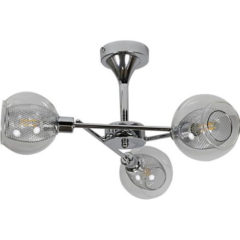 Plafonnier Ozzo 3x40W E14 chromé verre clair Candellux