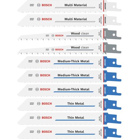Bosch Gemischtes Säbelsägeblatt-Set 3x S922EF 3x S922BF 2x S922HF 2x S644D 10tlg. - 2607012089
