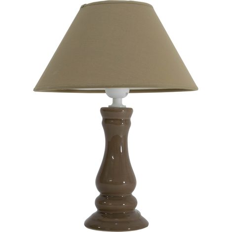 Lampe à poser sur pied couleur Taupe Ampoule E27 75 watts Design (1/2)