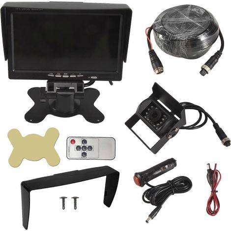 Cámara de visión trasera AHD para coche con monitor para aparcamiento de camiones y remolques, cámara de marcha atrás de 24 V, monitor de coche de 7 pulgadas con imagen de marcha atrás, 10 m (1/5)