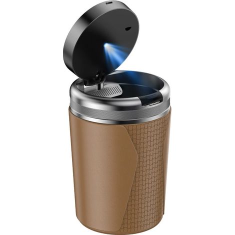 Posacenere per auto - Anti-cenere volante - Posacenere con luce che si apre al tocco di un pulsante - Posacenere universale per auto senza fumo - Autonomo