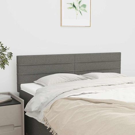 vidaXL Cabeceros tela gris oscuro 144x5x78/88 cm (1/5)