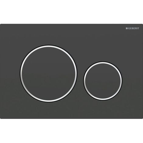 Geberit Sigma20 flush plate for dual flush: matt black lacquered, pearl effect coating, bright chrome (115.882.14.1) (1/4)