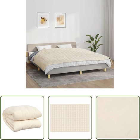 Schlafdecke - Gewichtsdecke Hellcreme 155x220 cm 11 kg Stoff (1/5)