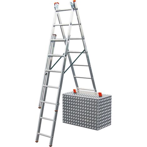 Krause Aluminium-Vielzweckleiter CORDA Globus mit Treppenfunktion 5,10 m Leiter