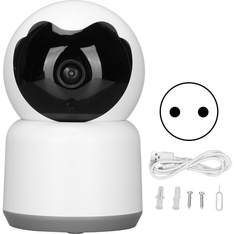 Caméra de Sécurité Intérieure pour Bébé et Animaux, Rotation Inclinable, Détection de Mouvement, Audio Bidirectionnel, Vision Nocturne IR, Stockage Cloud, Compatible Tuya, Prise UE (1/5)