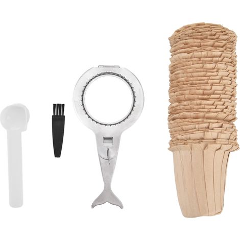40 pièces Filtre à Café Portable avec Support Inox, Filtres Jetables pour Maison et Voyage (1/5)