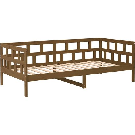 Maison Exclusive - Sofá cama madera maciza de pino marrón miel 80