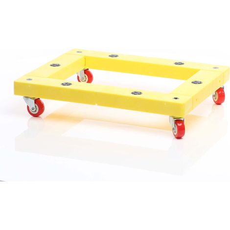 Wiltec – Chariot de transport à roulettes – Plateau roulant carré 508x406mm – Charge max 136kg – 4 roulettes pivotantes antidérapantes