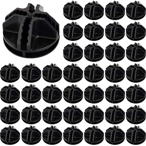 40 conectores de cubo de plástico, conectores de cubo de rejilla negros, accesorios de almacenamiento de plástico portátiles para muebles, estanterías modulares y armarios. (1/5)