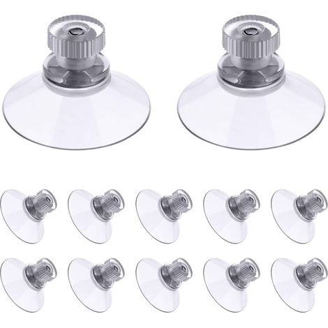 ventouse a visser, 12 Pièces 30mm Ventouses Transparentes avec Filetage, Extra Fortes PVC Plastique Suspension Rideau Isolant Ventouse pour Camping Car, Fenêtre, Salle de Bain, Van (1/5)