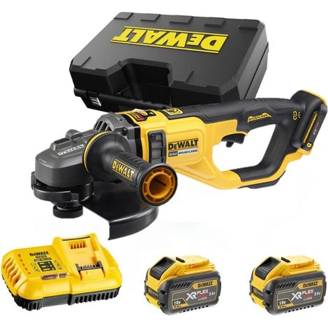 Dewalt – Meuleuse 230 mm 54V Brushless avec 2 batteries 3.0Ah – Moteur Brushless – Pour béton armé – DCG460X2QW