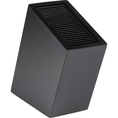 Bloc à Couteaux Universel Vide en Plastique, Noir Mat, Incliné, Espace Pour 20 Couteaux (1/5)