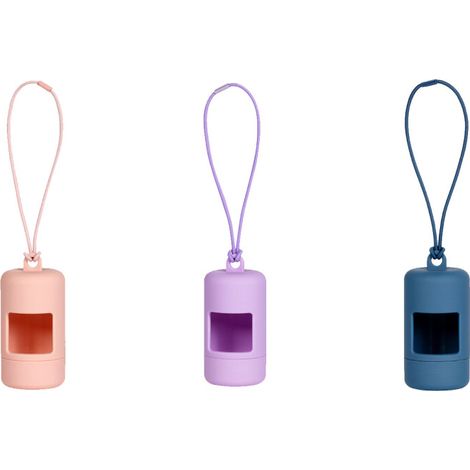 Lot de 3 porte-sacs à déjections canines à-Rose et bleu violet (1/5)