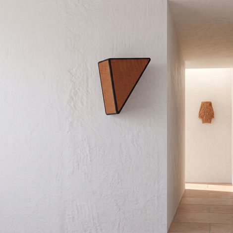Aplique de Pared Triangular de Rafia Terracota  Serie RITA (1/4)