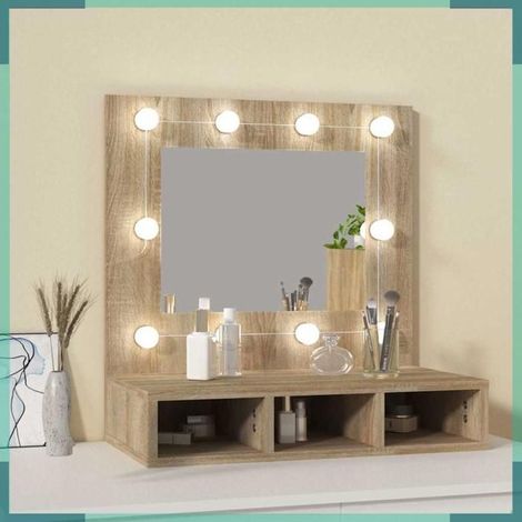 808885 Armoire de miroir avec LED Chêne sonoma 60x31,5x62 cm (1/5)