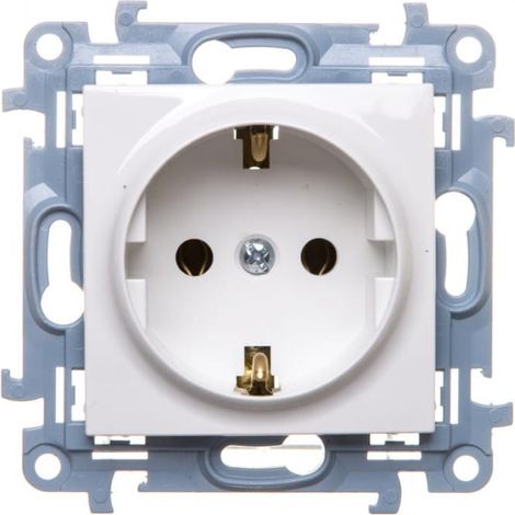Simon 10 Einzelsteckdose Schuko weiß 16A 250V IP20 CGSZ1.01/11